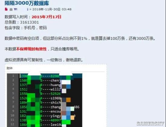 陌陌被曝3000萬用戶數(shù)據(jù)暗網(wǎng)出售，官方：匹配度極低